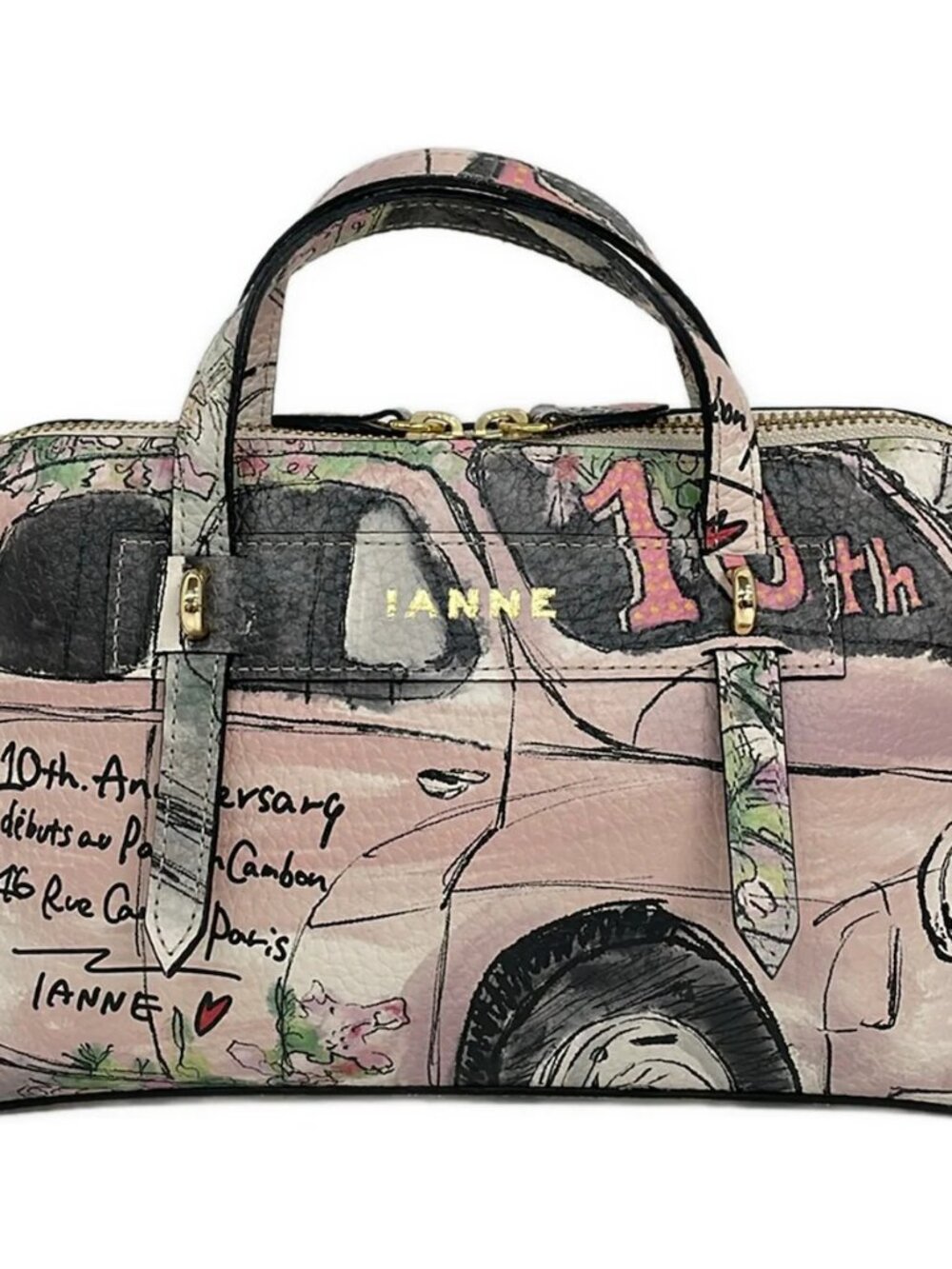 IANNE Pink Multi Leather Handbag